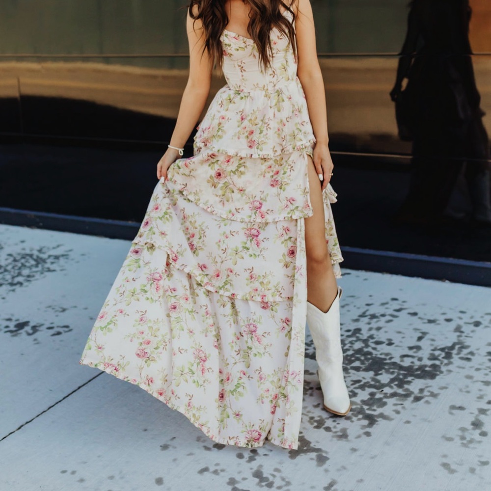 V. Chapman Caterina Dress in Pink Rose Print